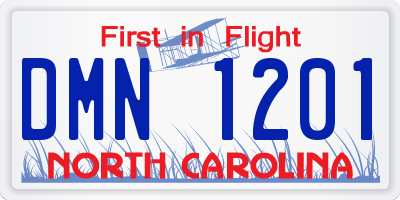 NC license plate DMN1201