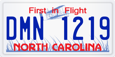 NC license plate DMN1219