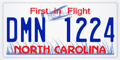 NC license plate DMN1224