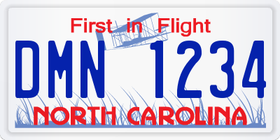NC license plate DMN1234