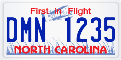 NC license plate DMN1235