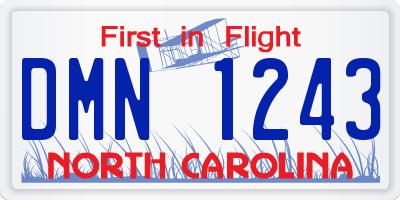 NC license plate DMN1243