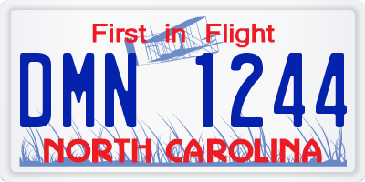 NC license plate DMN1244