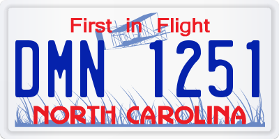 NC license plate DMN1251
