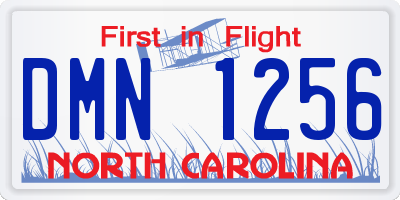 NC license plate DMN1256