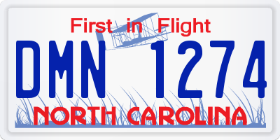 NC license plate DMN1274