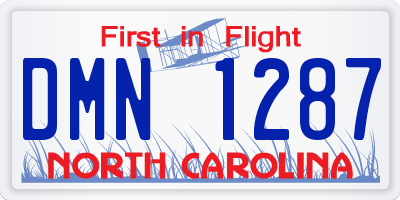 NC license plate DMN1287