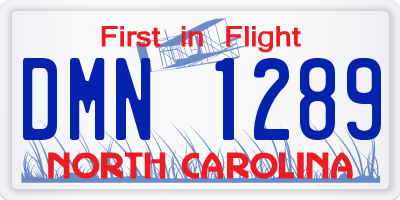NC license plate DMN1289