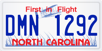 NC license plate DMN1292