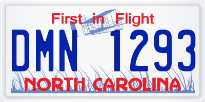 NC license plate DMN1293
