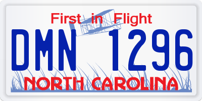 NC license plate DMN1296
