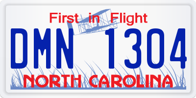 NC license plate DMN1304