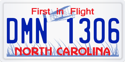 NC license plate DMN1306