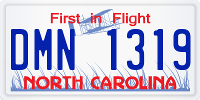 NC license plate DMN1319