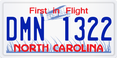 NC license plate DMN1322