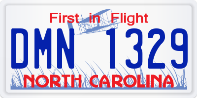 NC license plate DMN1329