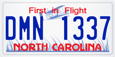 NC license plate DMN1337