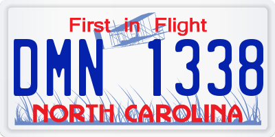 NC license plate DMN1338
