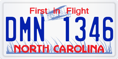 NC license plate DMN1346