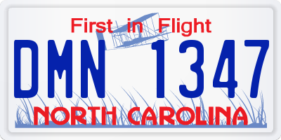 NC license plate DMN1347