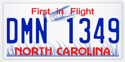 NC license plate DMN1349