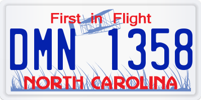NC license plate DMN1358
