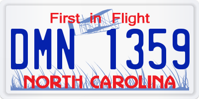 NC license plate DMN1359