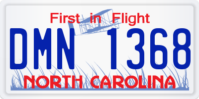 NC license plate DMN1368