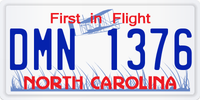NC license plate DMN1376