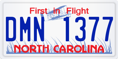 NC license plate DMN1377