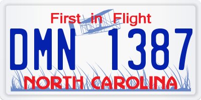 NC license plate DMN1387