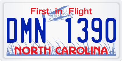 NC license plate DMN1390