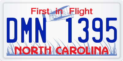 NC license plate DMN1395