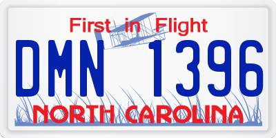 NC license plate DMN1396