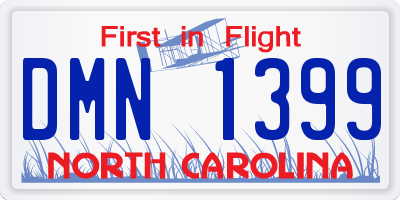 NC license plate DMN1399