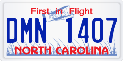 NC license plate DMN1407