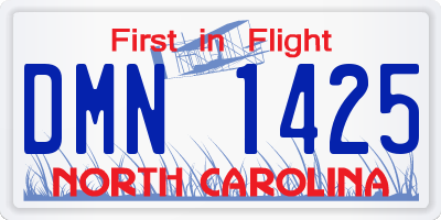 NC license plate DMN1425