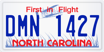 NC license plate DMN1427