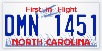 NC license plate DMN1451