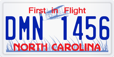 NC license plate DMN1456