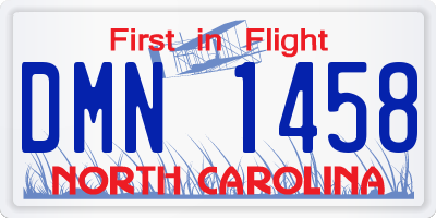 NC license plate DMN1458