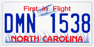 NC license plate DMN1538