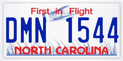 NC license plate DMN1544