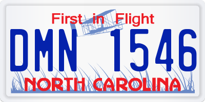 NC license plate DMN1546