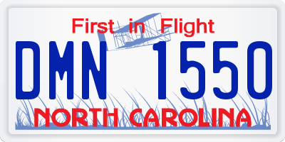 NC license plate DMN1550
