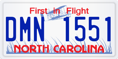 NC license plate DMN1551