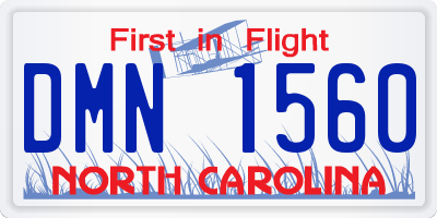 NC license plate DMN1560