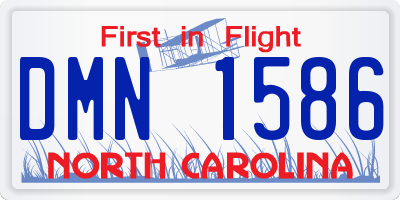 NC license plate DMN1586