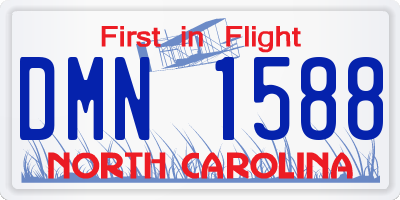 NC license plate DMN1588
