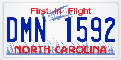 NC license plate DMN1592